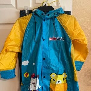 Kids full Raincoat - Blue and Yellow